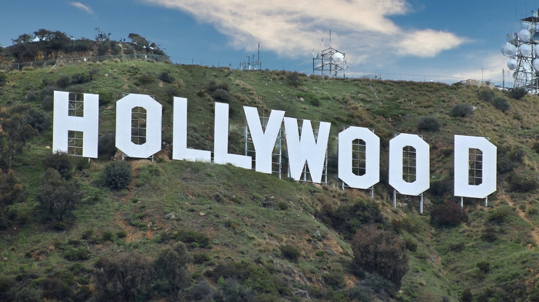 the Hollywood sign 