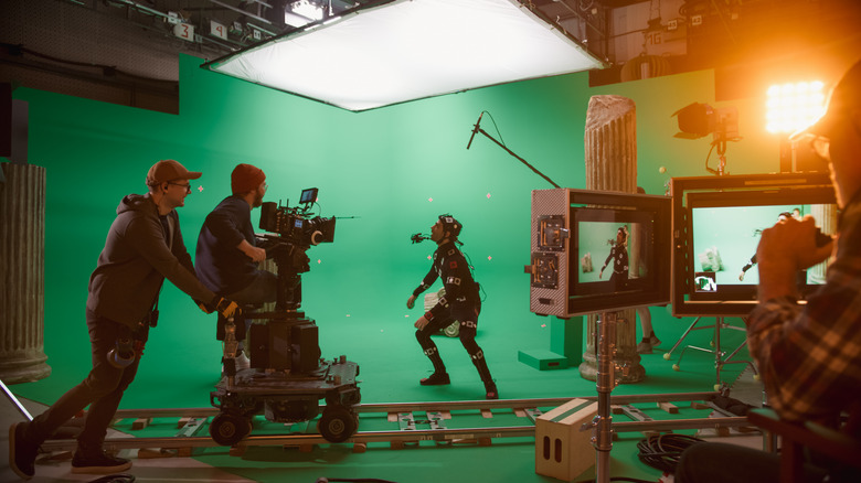 Motion capture performance on film set