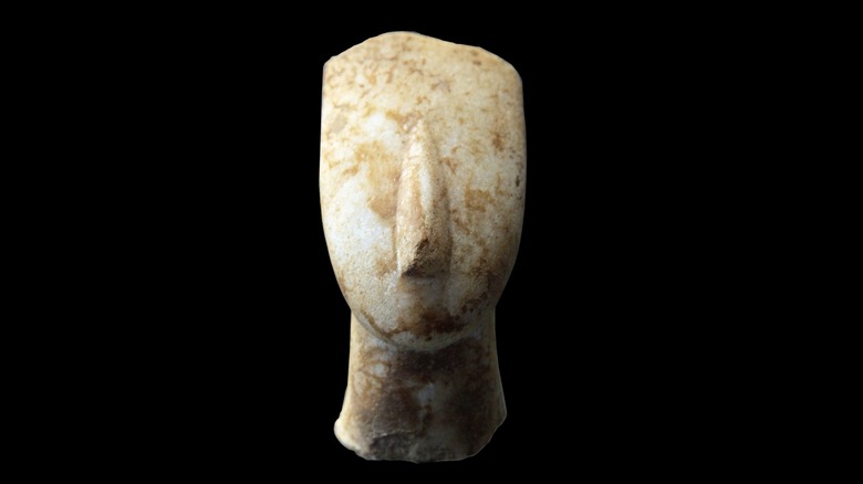 Cycladic carving of a woman's head