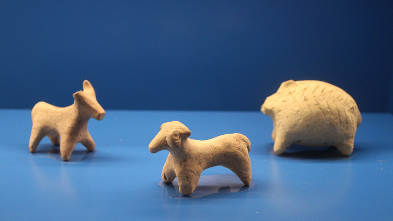 Three figurines of domestic animals