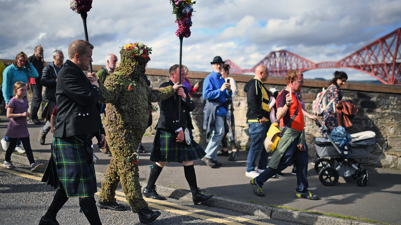 burry man walking to side