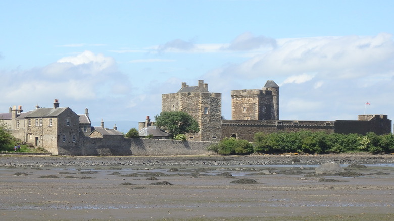 Blackness Castle at low tide