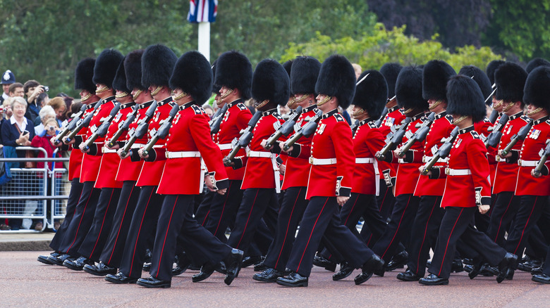 Household Division marching during trooping the colour