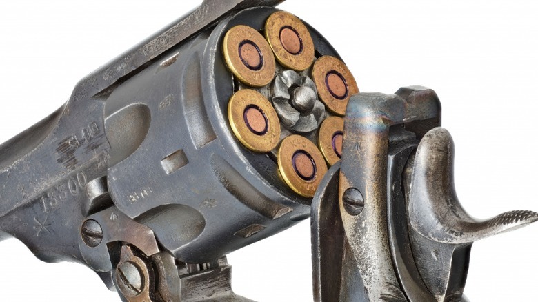 Close-up of a revolver