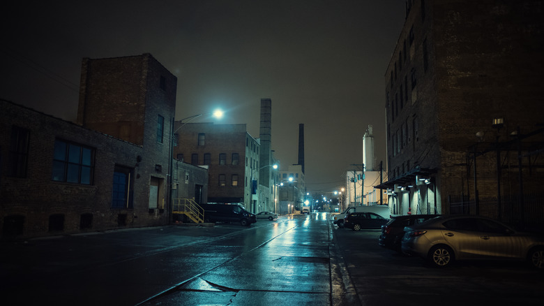 Chicago on a foggy night