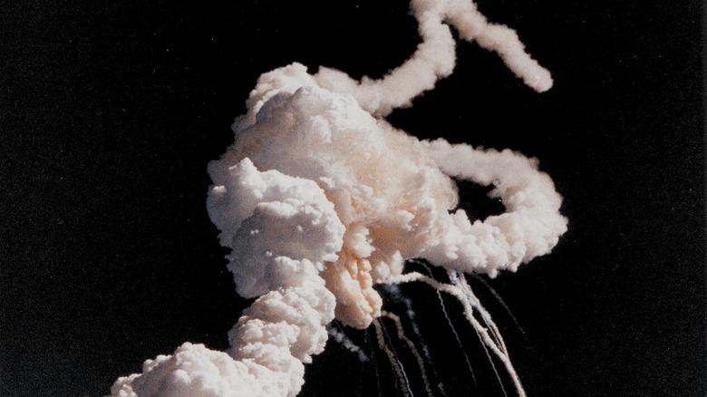 Challenger shuttle exploding