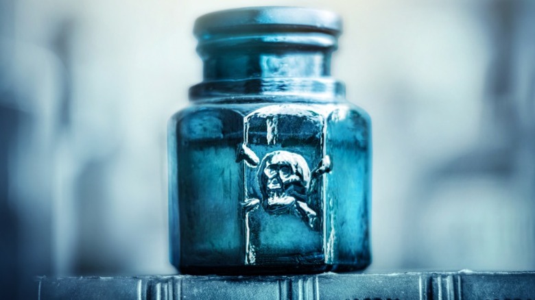 bottle with skull and crossbones