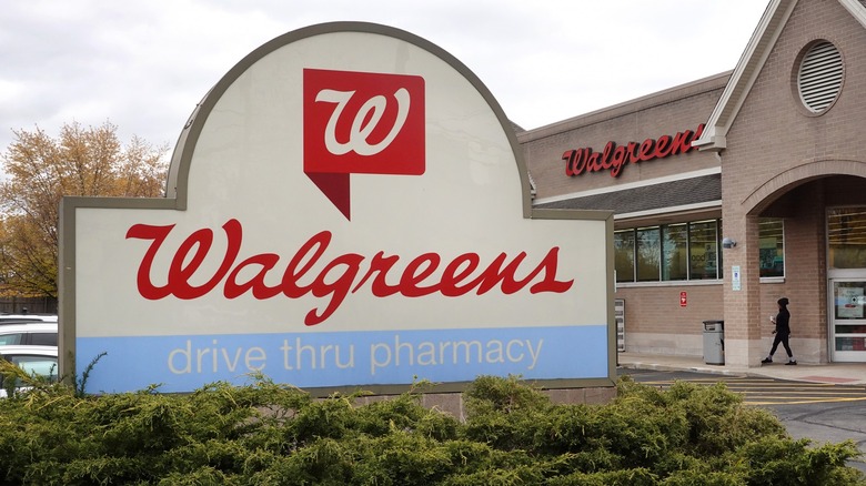 Walgreens logo on sign