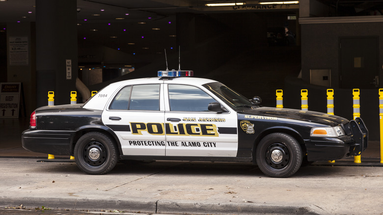 San Antonio police car parked