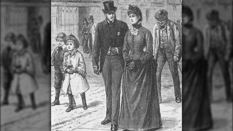 Illustration of Victorian couple