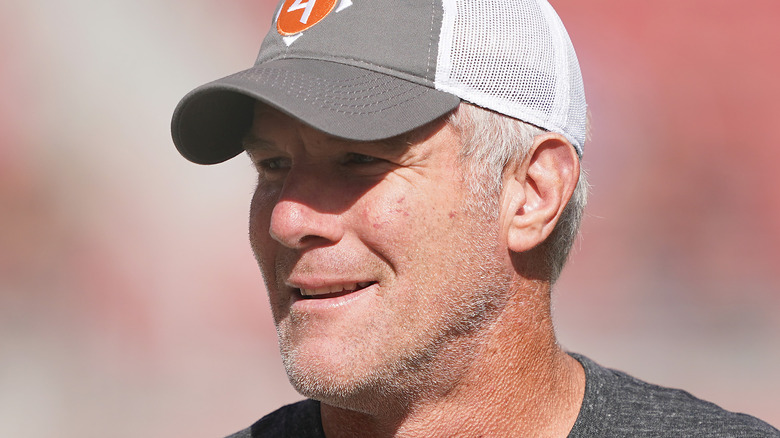 Brett Favre in a baseball cap