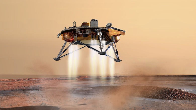 mars phoenix lander illustration hovering