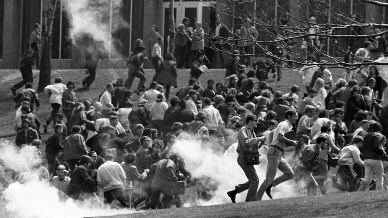 Students fleeing tear gas Kent State