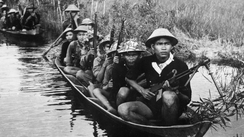 Viet Cong soldiers in boat