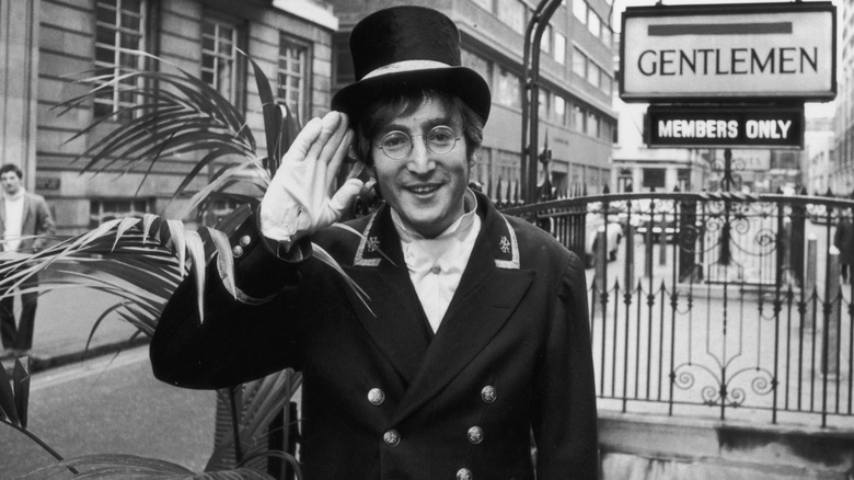 John Lennon waving