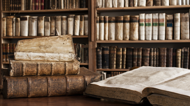 Old books in library