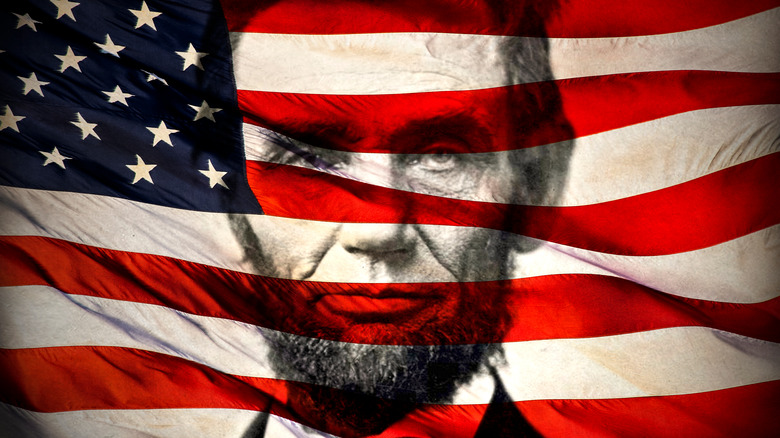 American flag Abraham Lincoln's face