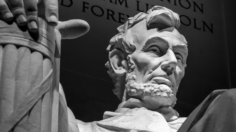 Close up of the Lincoln Memorial