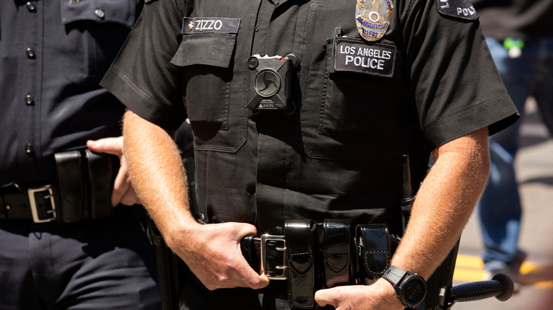 police officer with body camera in LA