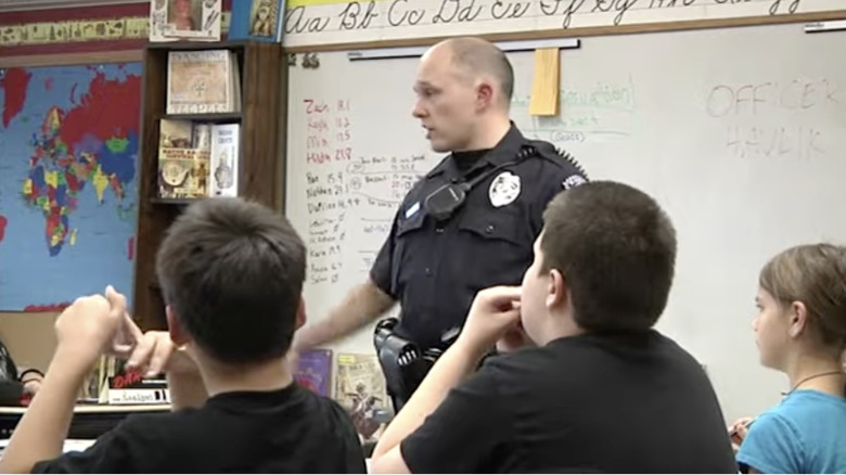 D.A.R.E. officer teaching a class in St. Louis in 2012