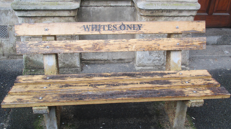 segregated bench in South Africa