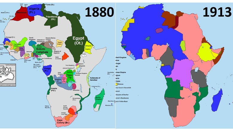 Map of Africa before/after scramble