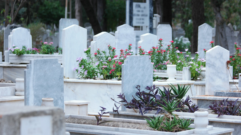 graves in a muslim cemetery