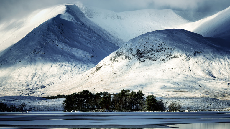 Snowy Scottish mountains