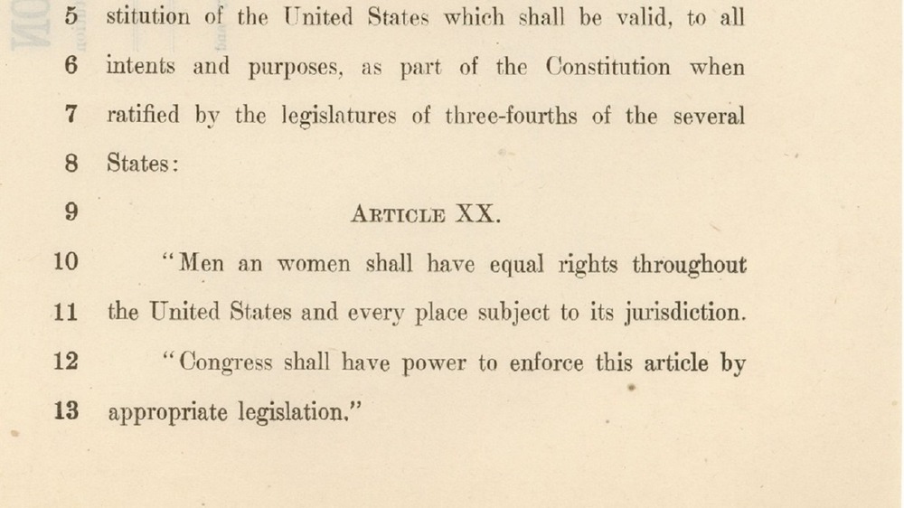Text of the Equal Rights Amendment in 1923