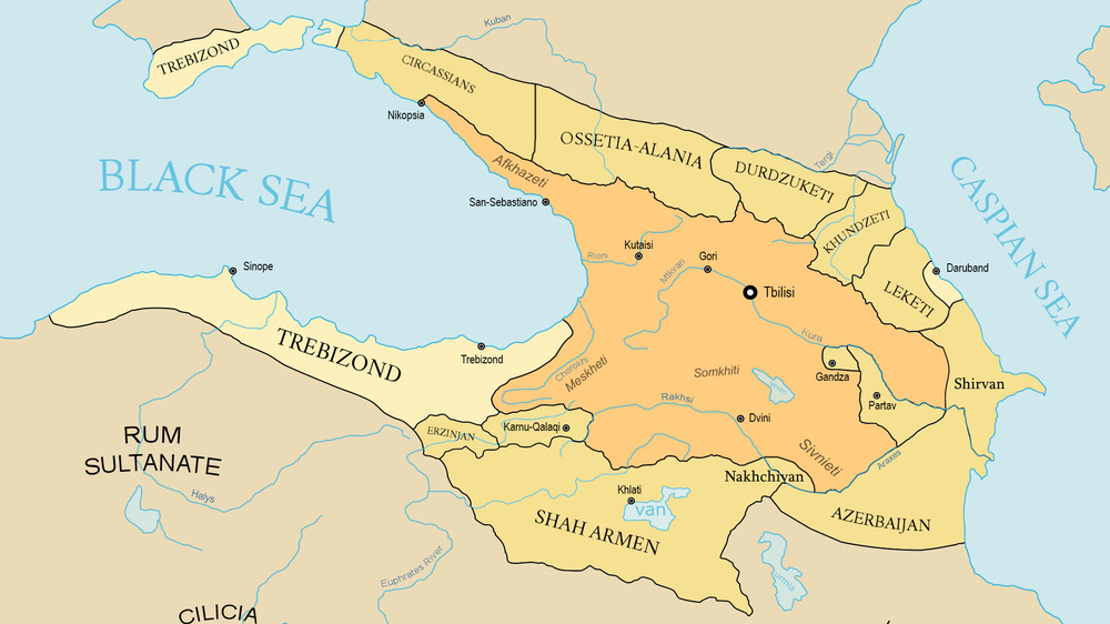 map of Queen Tamar's Georgia