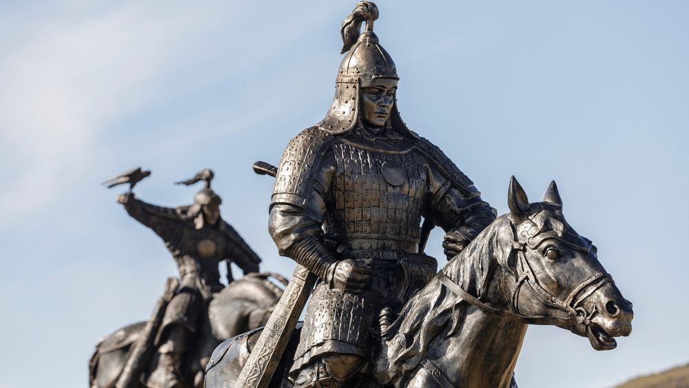 Mongolian warrior statues