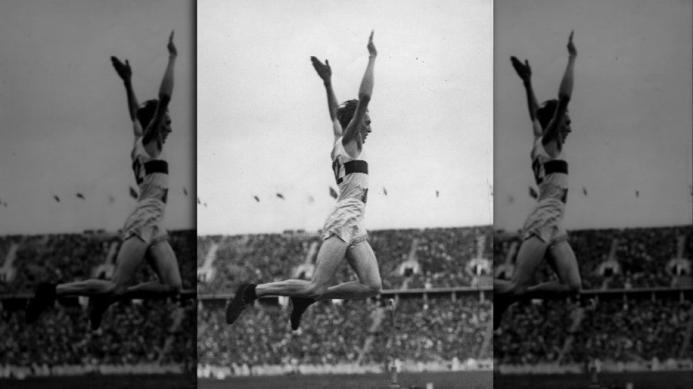 Luz Long in the long jump in 1936