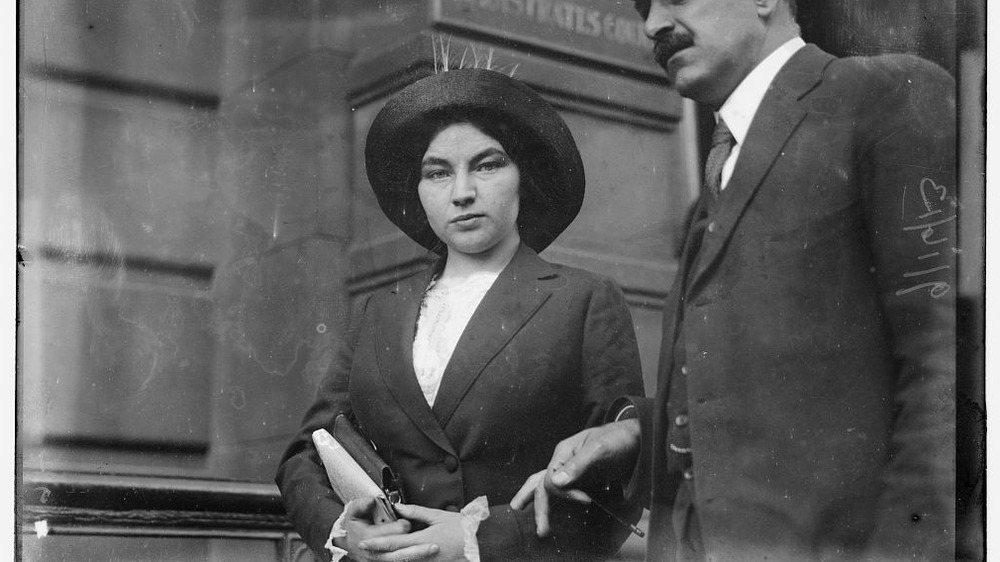 Bertha Zech coming out of courtroom 