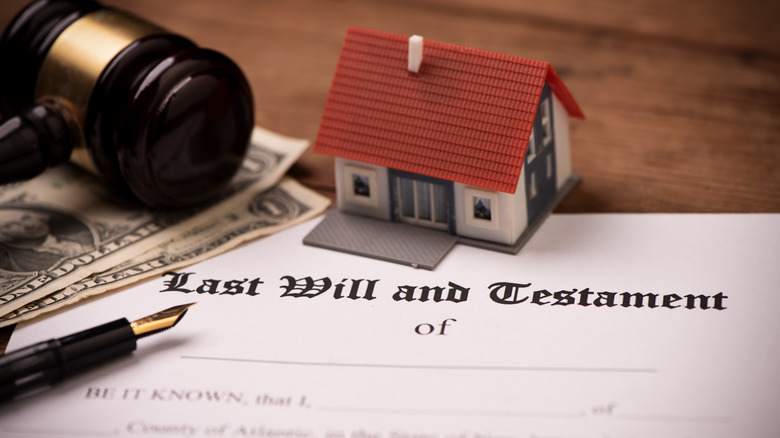 Last will and testament on a table