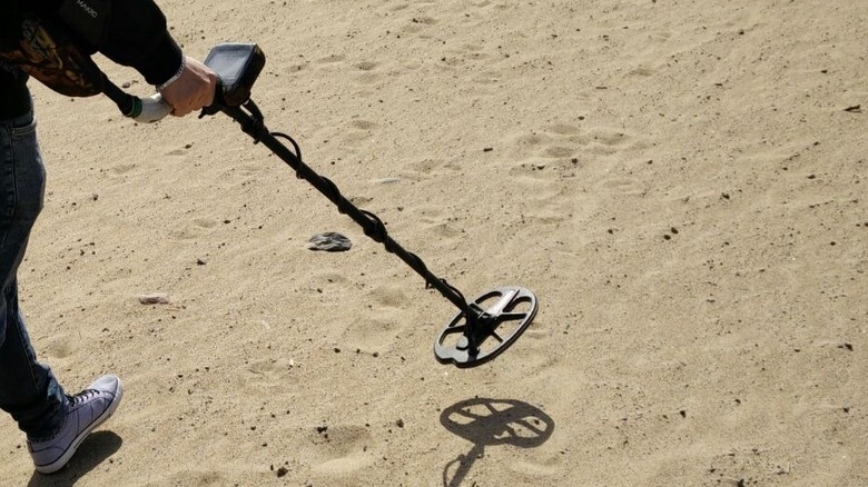 Metal detector on the beach