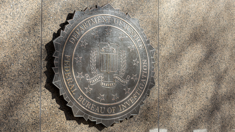 Seal of the Federal Bureau of Investigation (FBI) outside their headquarters in Washington, D.C.