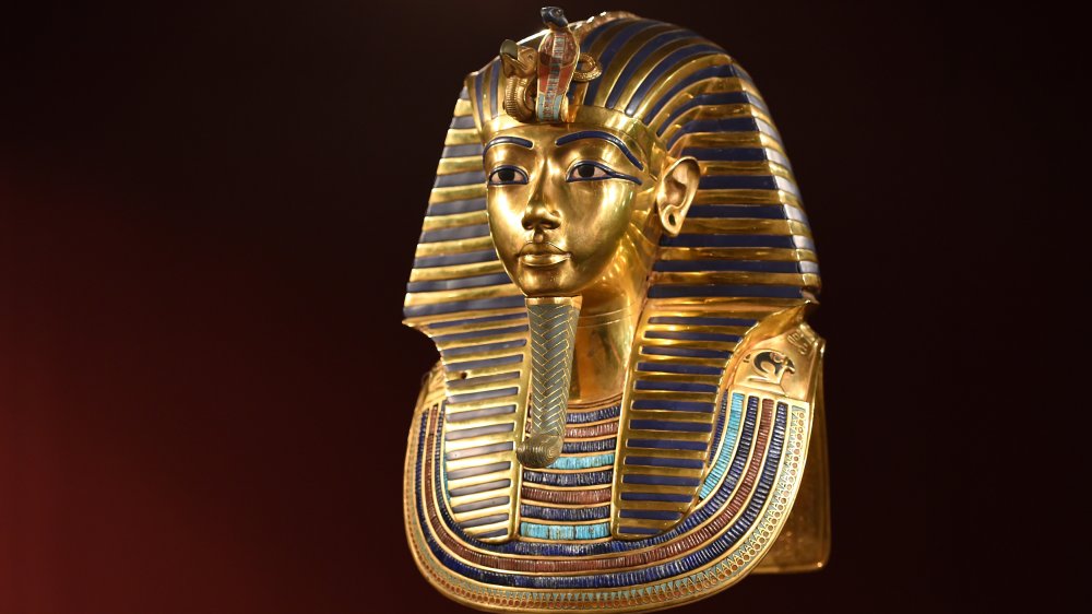 The burial mask of Egyptian Pharaoh Tutankhamun