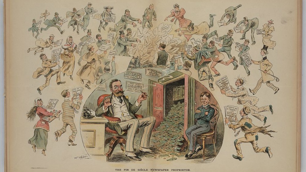 1894 political cartoon of a newspaper publisher