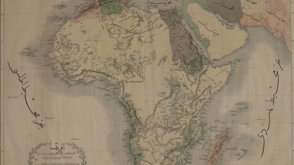 Map of Africa in Ottoman Turkish from the 19th century