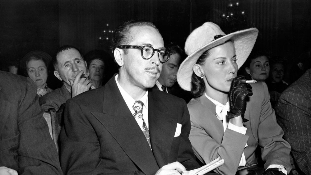 Dalton and Cleo Trumbo, 1947; Bertolt Brecht in background