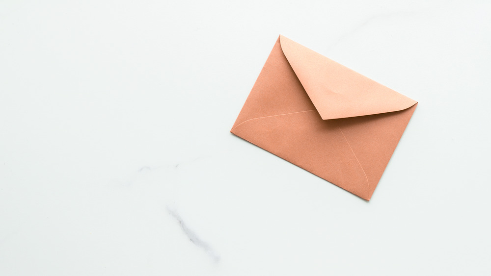 Letter on white background