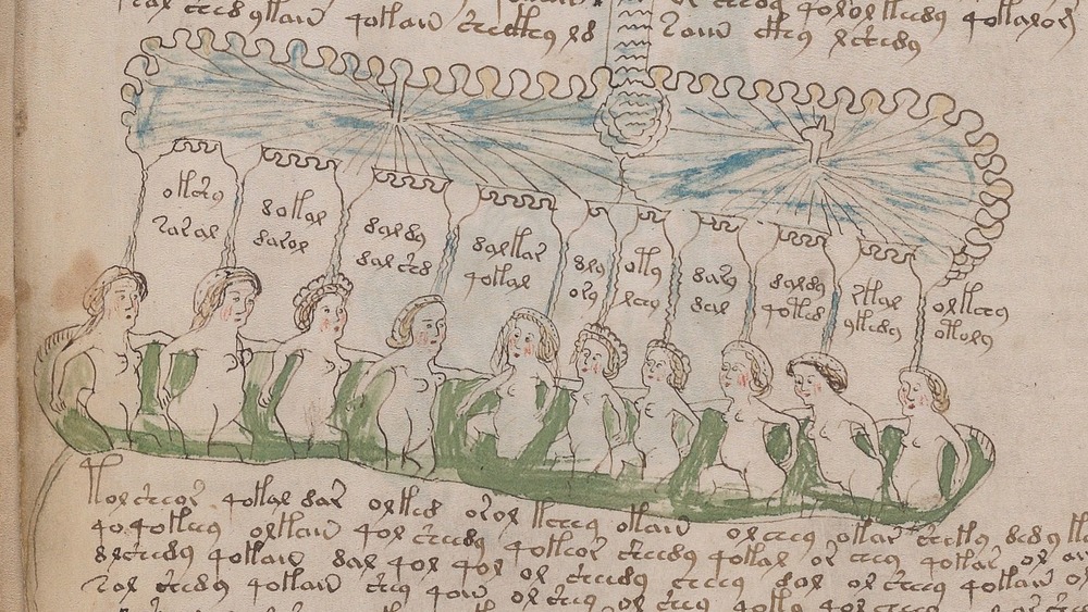 Voynich Manuscript nymphs 75v