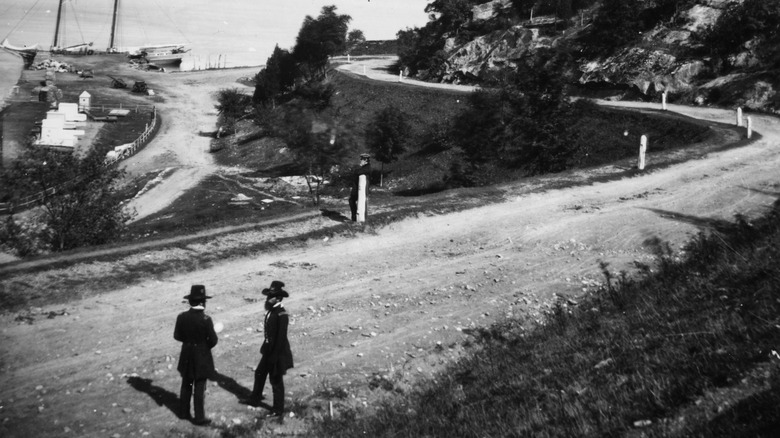 Two officers near Hudson River