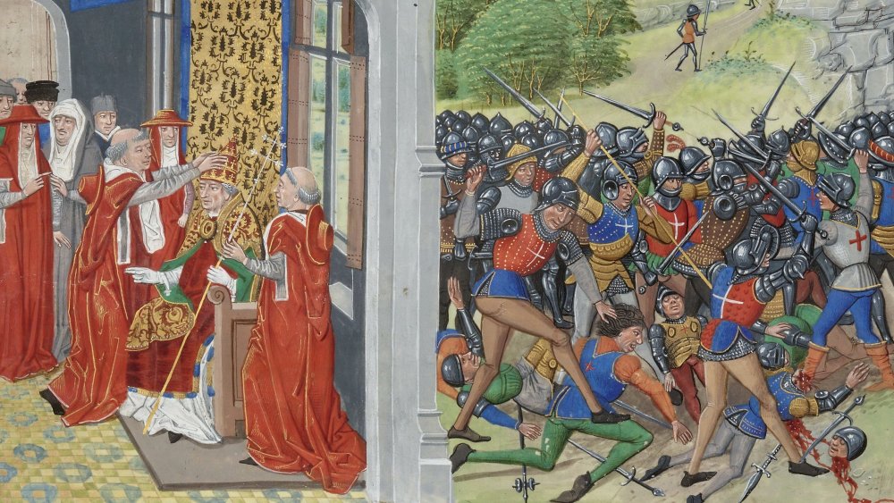 The crowning of Pope Gregory XI and the Battle of Pontvallain, 1370 