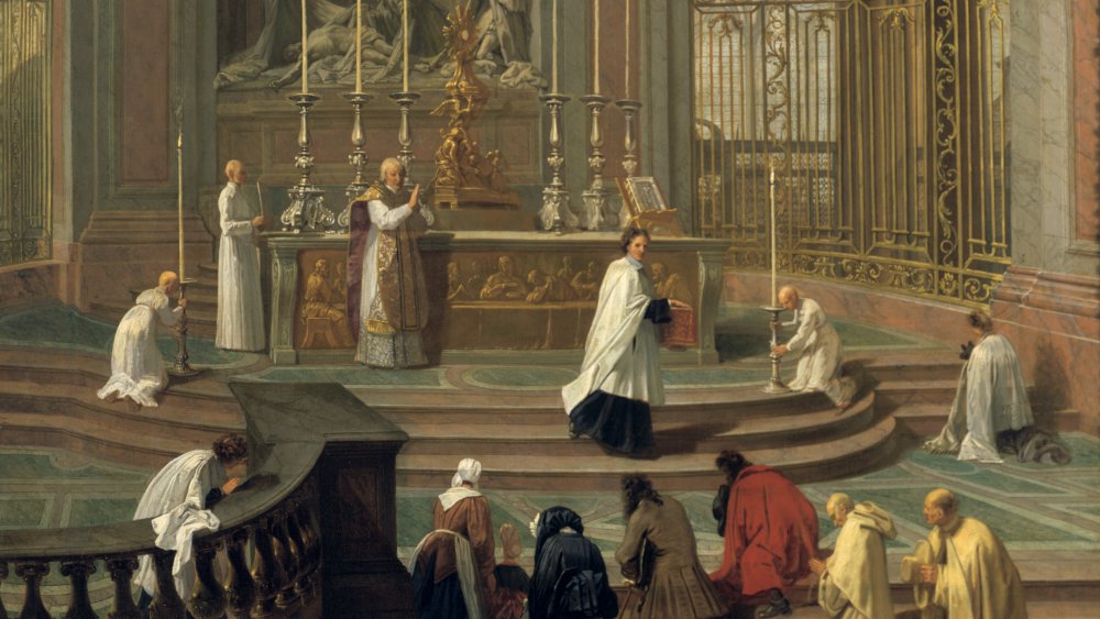 Mass said by the canon de la Porte, or the main altar of Notre Dame, Paris', 1708-1710.