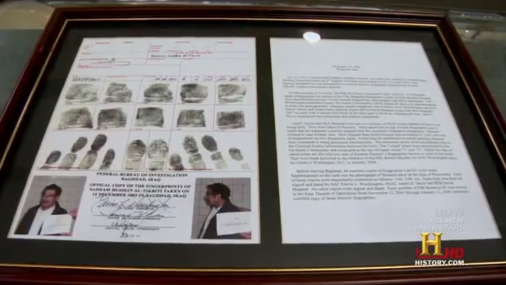 Saddam Hussein's fingerprints