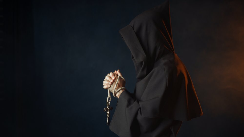 A monk praying