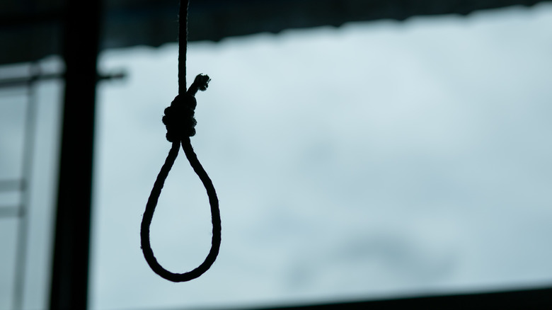 Silhouette of hanging noose