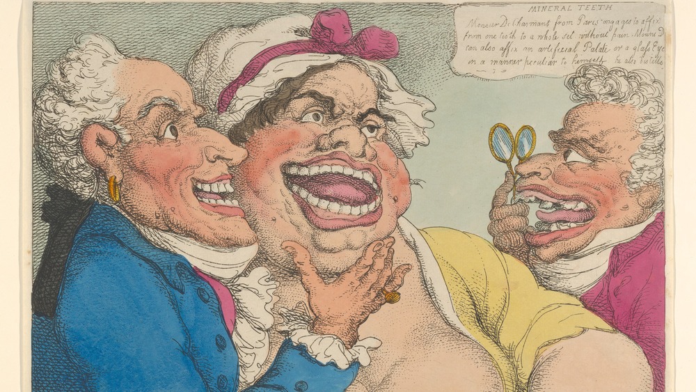 French cartoon of false teeth