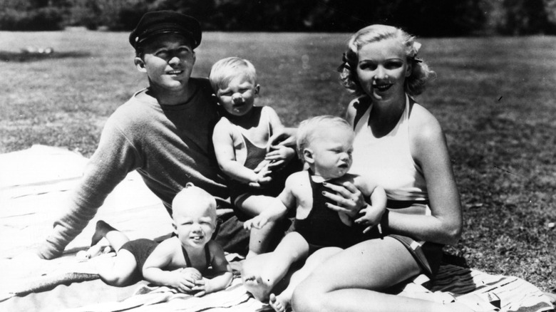 Bing Crosby with wife and sons